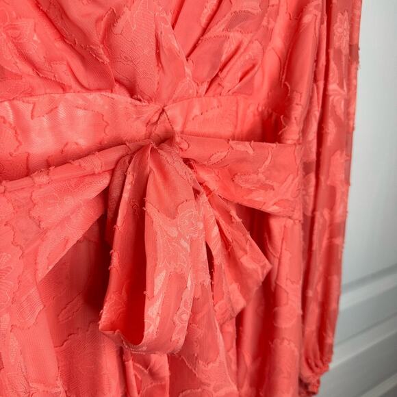 NWT Alex Marie Vibrant Coral Long Sleeve Dress sz 4 - Picture 4 of 5